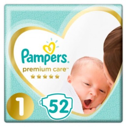 PAMPERS ΠΑΝΕΣ PREMIUM CARE ΝO1 (2-5KG) 52 ΤΕΜΑΧΙΩΝ